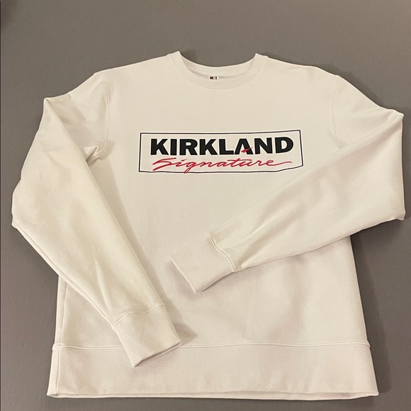 Kirkland Signature Unisex White Crewneck Sweater - Picture 1 of 3
